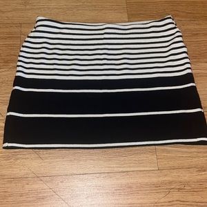 Black and white mini skirt